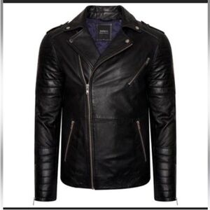 Barneys New York Black Leather Jacket